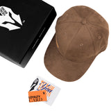 HEAD GEAR BROWN STRUCTURED LEATHER PATCH FITTED CAP