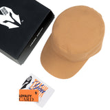 HEAD GEAR BROWN WITH LEATHER PATCH CAPTAIN'S CAP