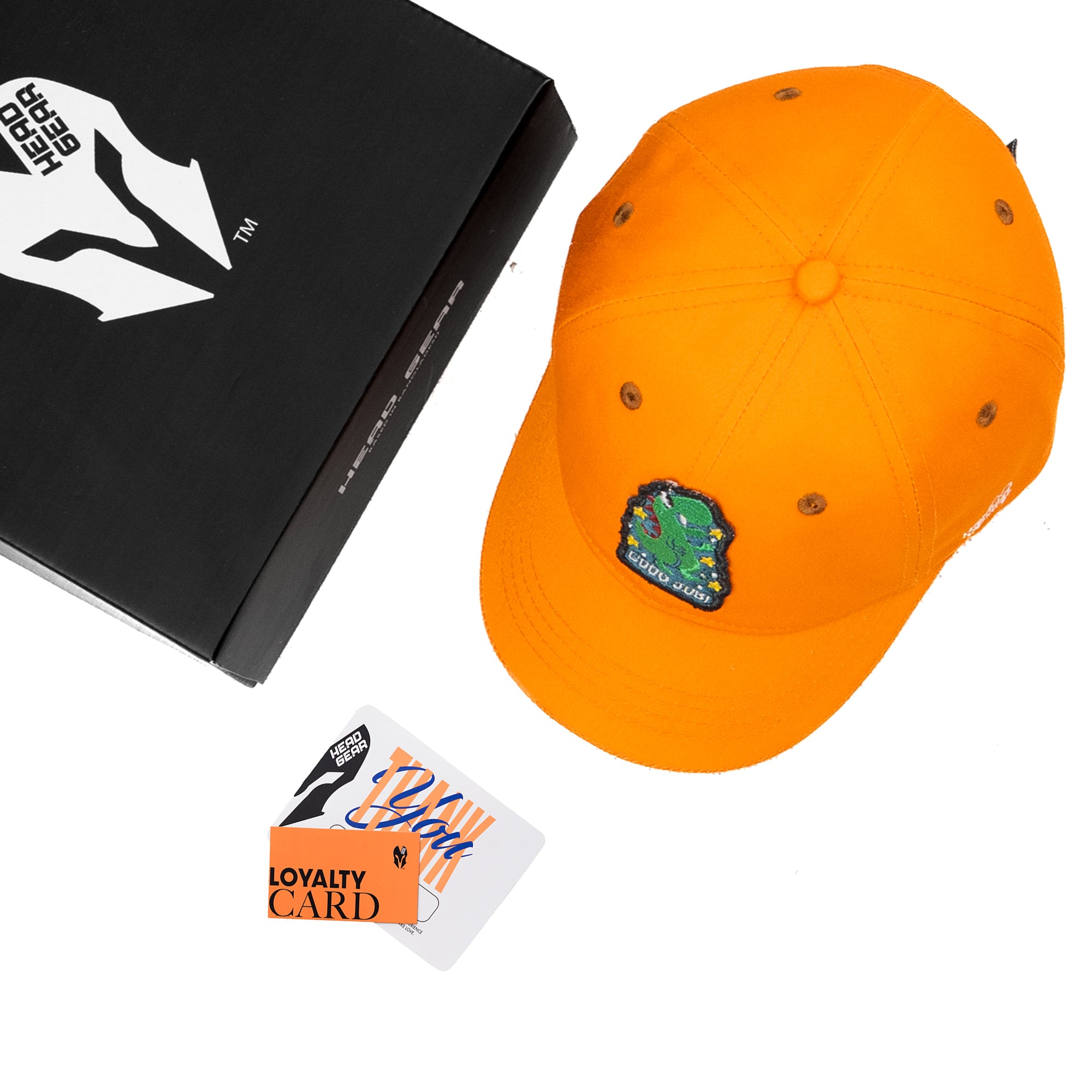 HEAD GEAR ORANGE DINOSAUR EDITION KIDS CAP