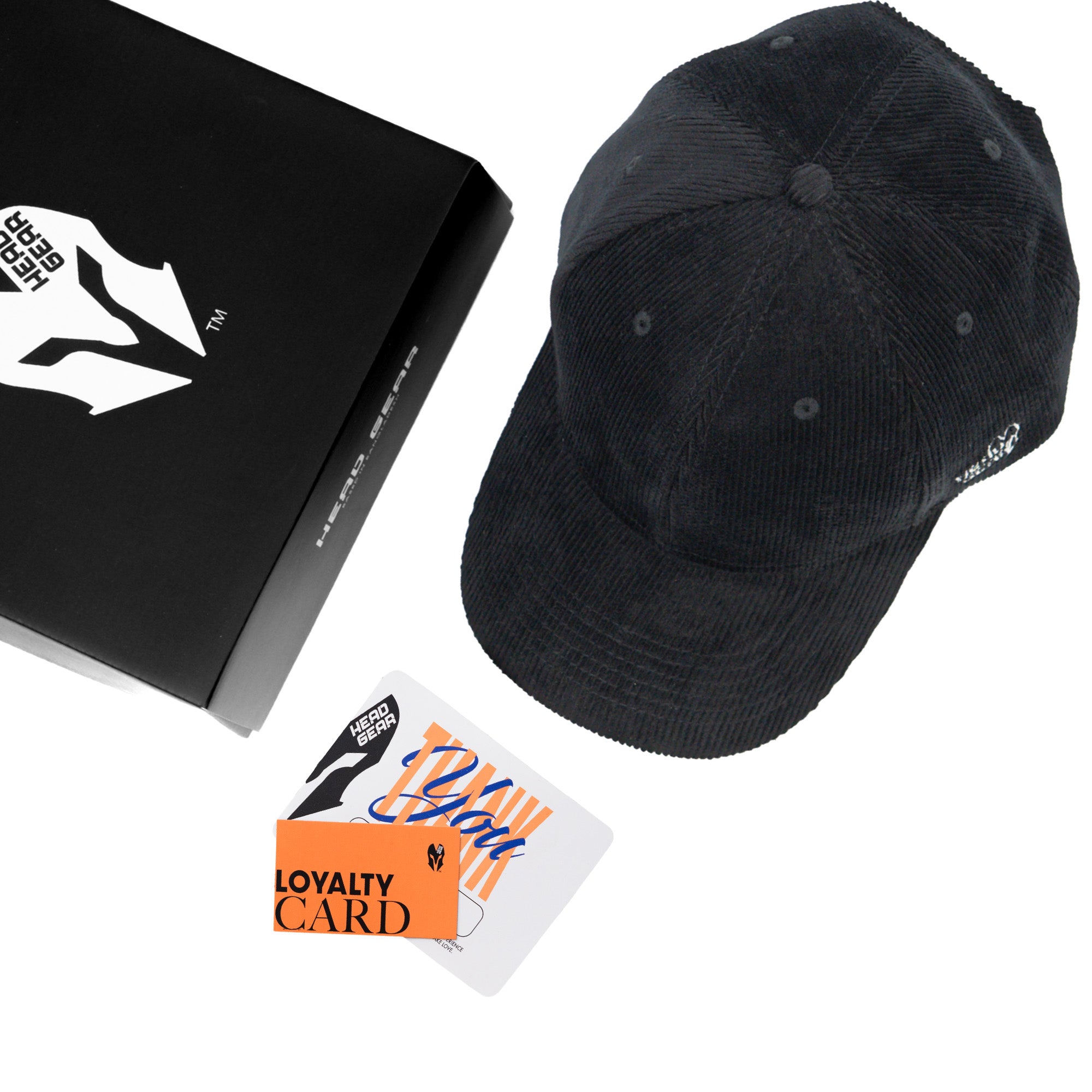 HEAD GEAR BLACK CORDUROY STRUCTURED CAP