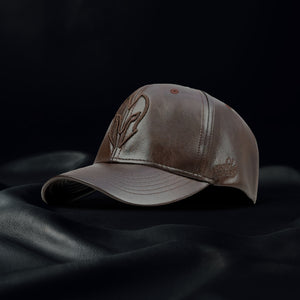 HEAD GEAR DARK BROWN FAUX LEATHER LIMITED EDITION CAP