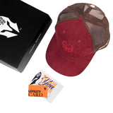 HEAD GEAR RED WINE SUPER SUEDE TRUCKER CAP