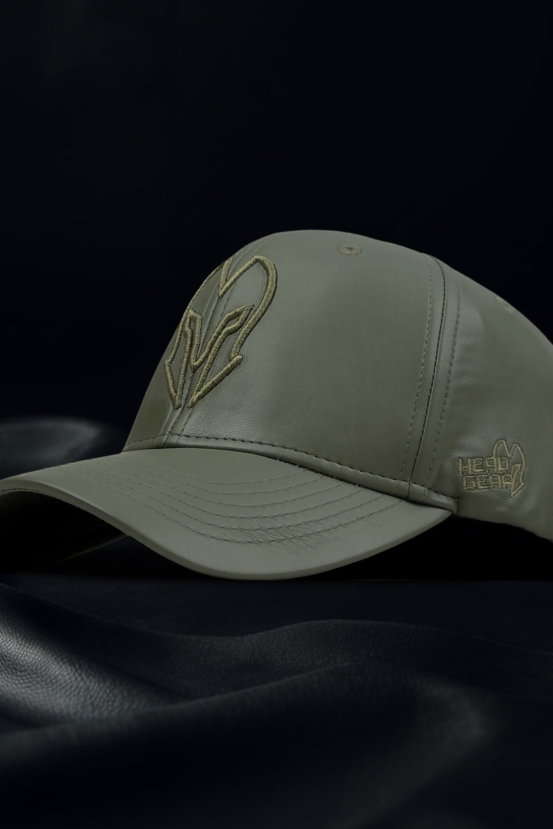 HEAD GEAR SAGE GREEN FAUX LEATHER LIMITED EDITION CAP