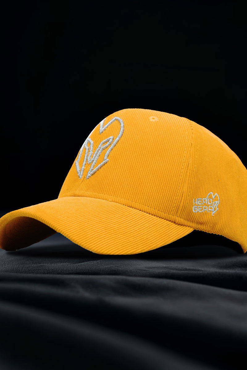HEAD GEAR SILVER YELLOW SUEDE CORD LIMITED EDITION CAP