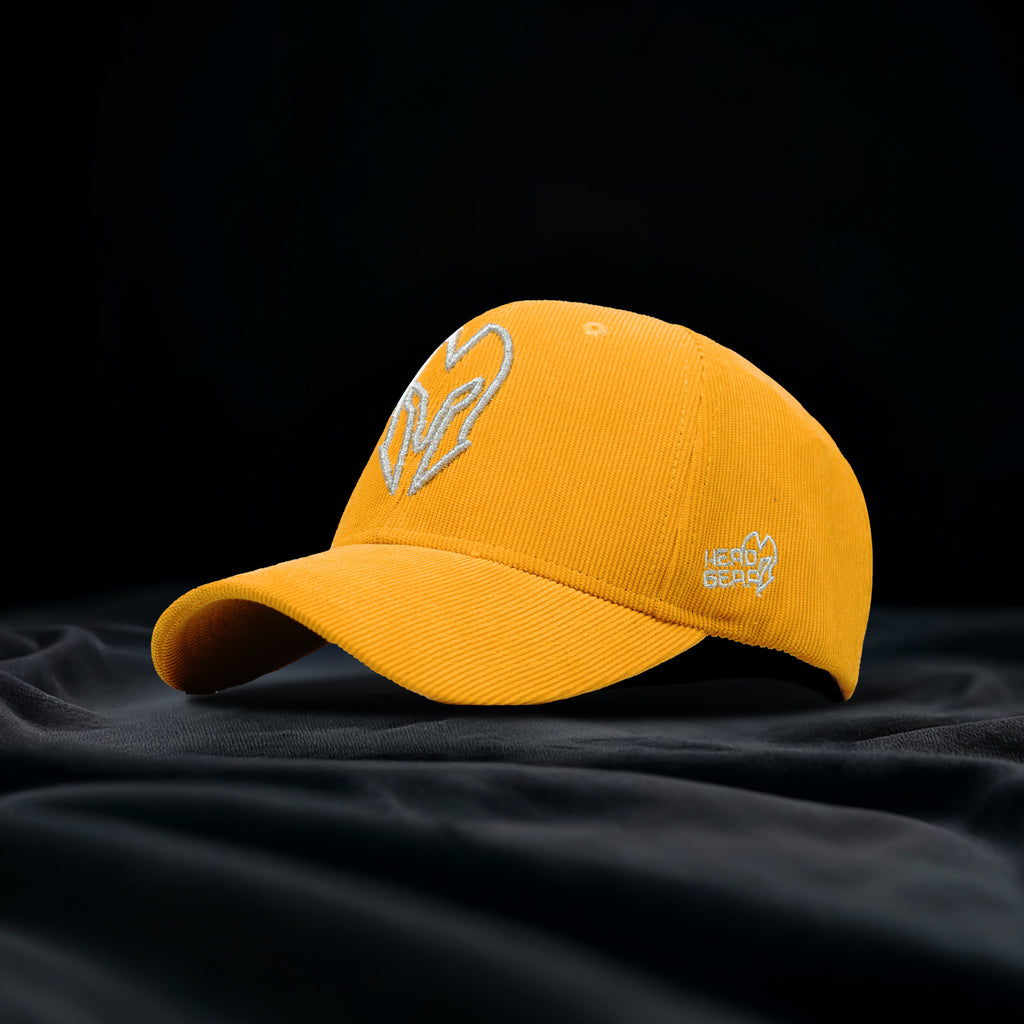 HEAD GEAR SILVER YELLOW SUEDE CORD LIMITED EDITION CAP