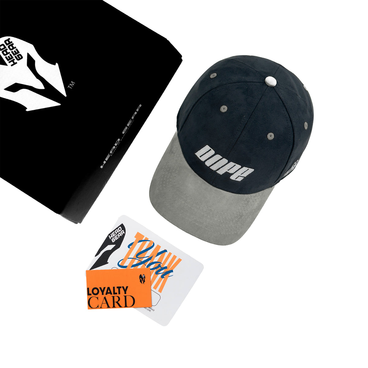 HEAD GEAR DOPE BLACK AND GREY CAP