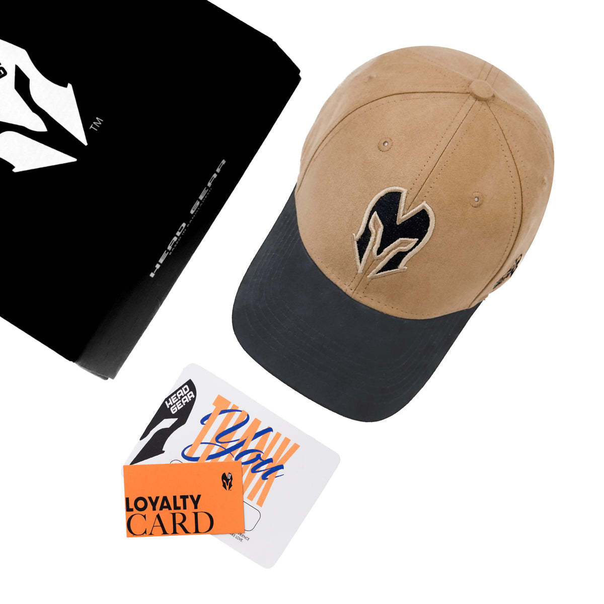HEAD GEAR KHAKI & BLACK REDEFINED SUEDE CAP