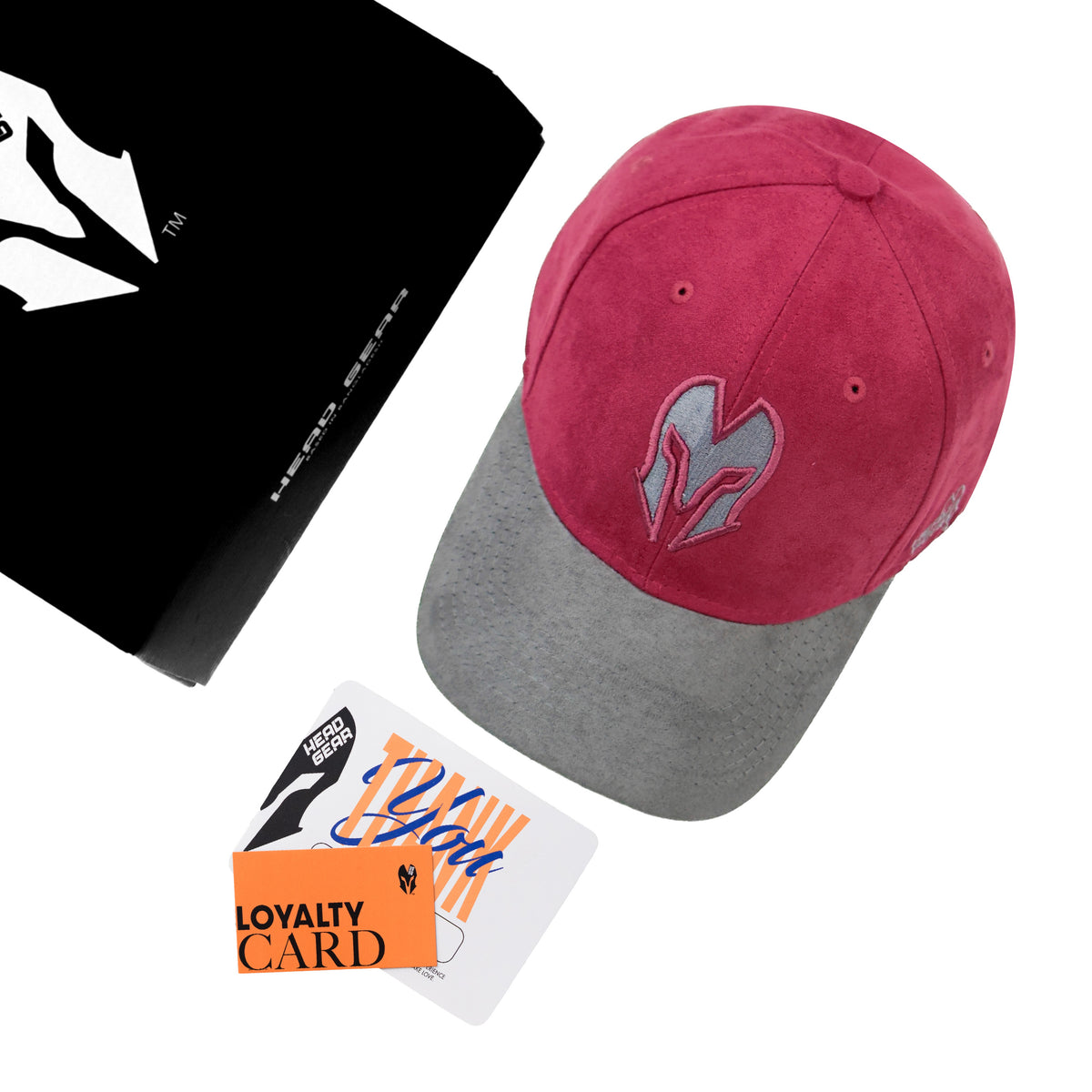 HEAD GEAR MAROON & GREY REDEFINED SUEDE CAP