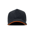 HEAD GEAR BLACK WITH ORANGE SANDWICH CORD TRUCKER CAP