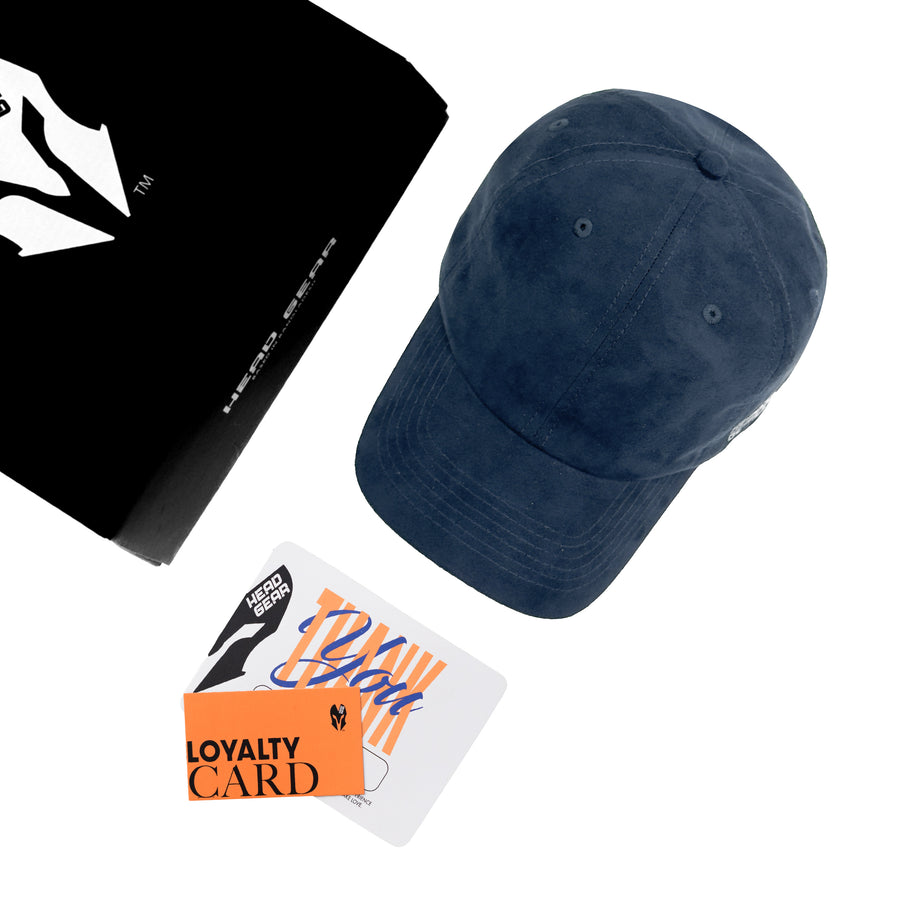 HEAD GEAR SOLID NAVY BLUE SUEDE CAP