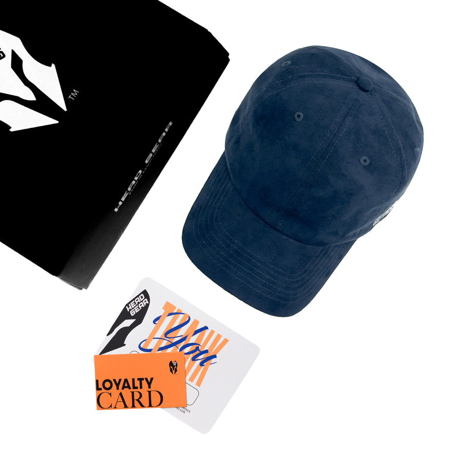 HEAD GEAR SOLID NAVY BLUE SUEDE CAP