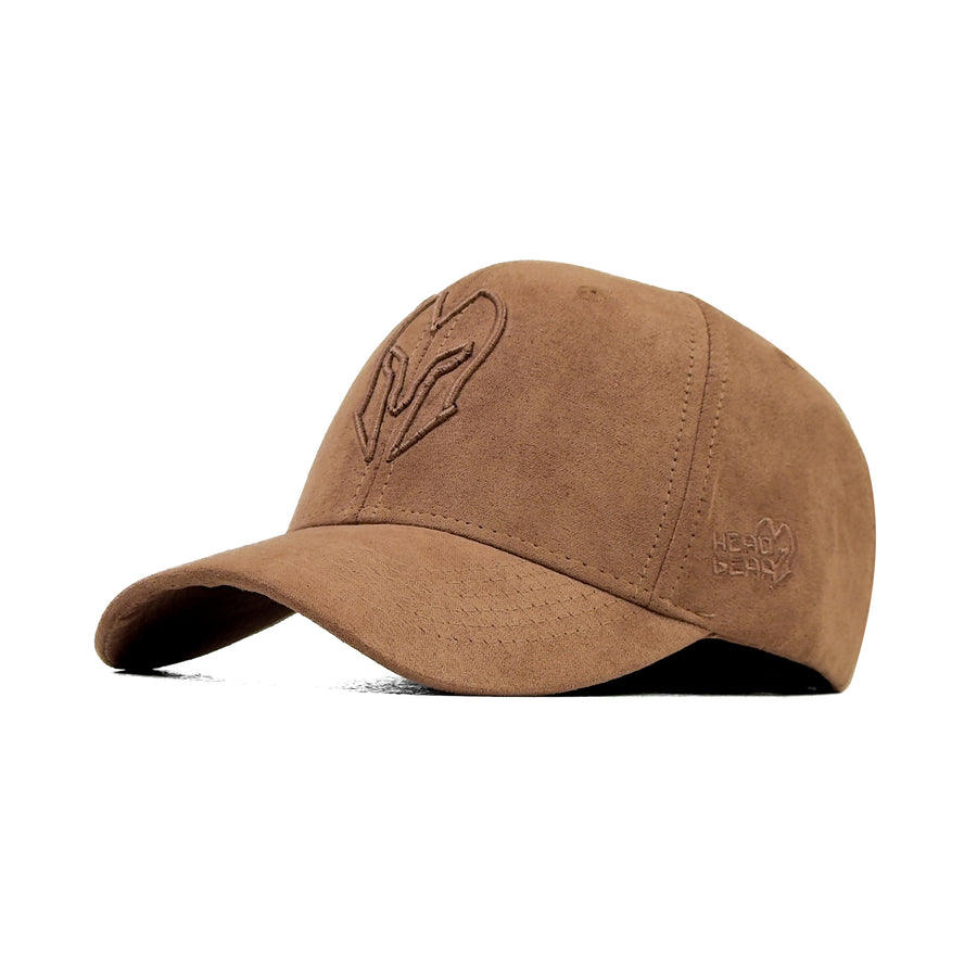 HEAD GEAR BROWN SUPER SUEDE CURVED VISOR CAP