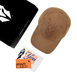 HEAD GEAR BROWN SUPER SUEDE CURVED VISOR CAP