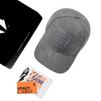 HEAD GEAR GREY SUPER SUEDE CURVED VISOR CAP