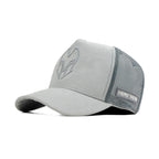HEAD GEAR GLACIER GREY SUPER SUEDE TRUCKER CAP