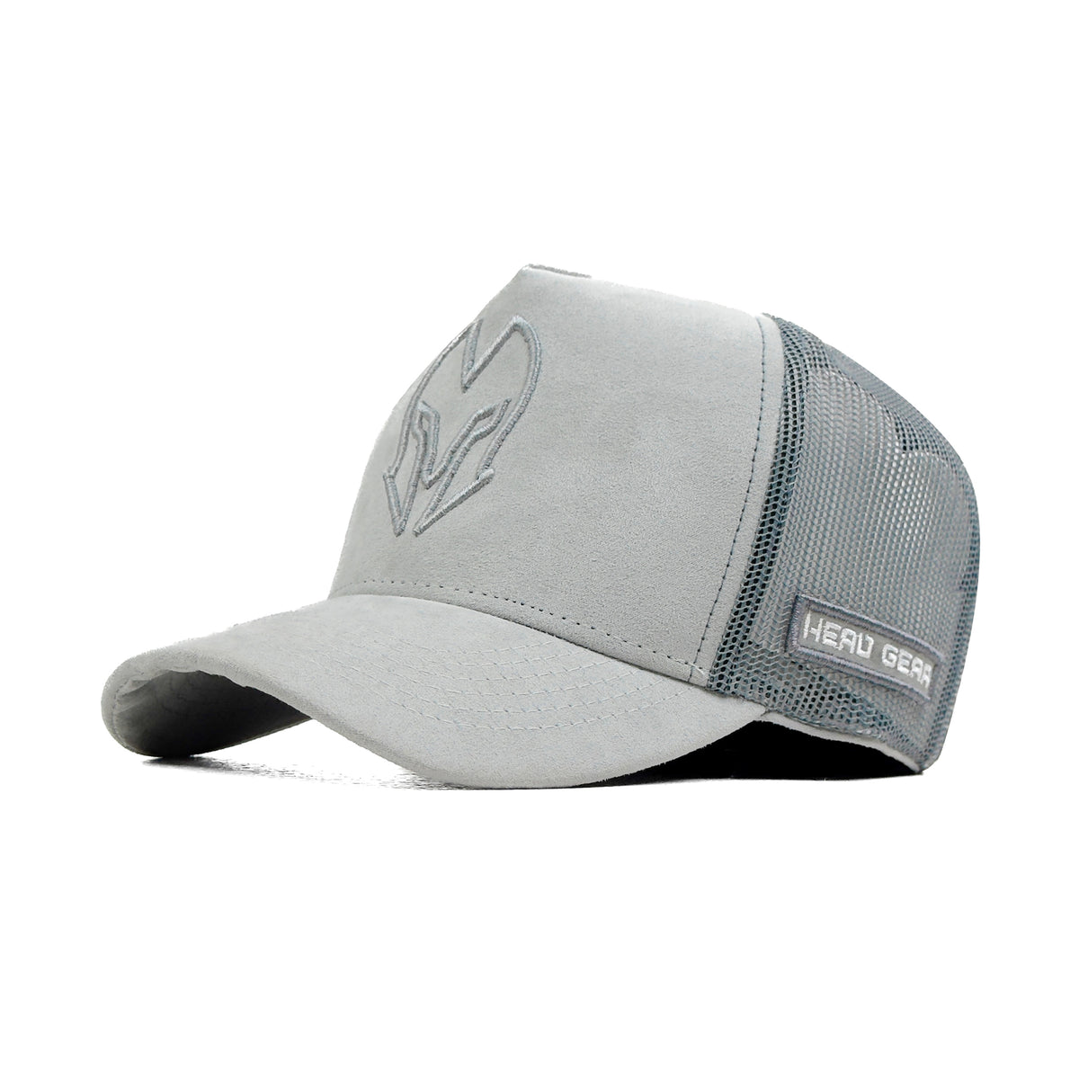 HEAD GEAR GLACIER GREY SUPER SUEDE TRUCKER CAP