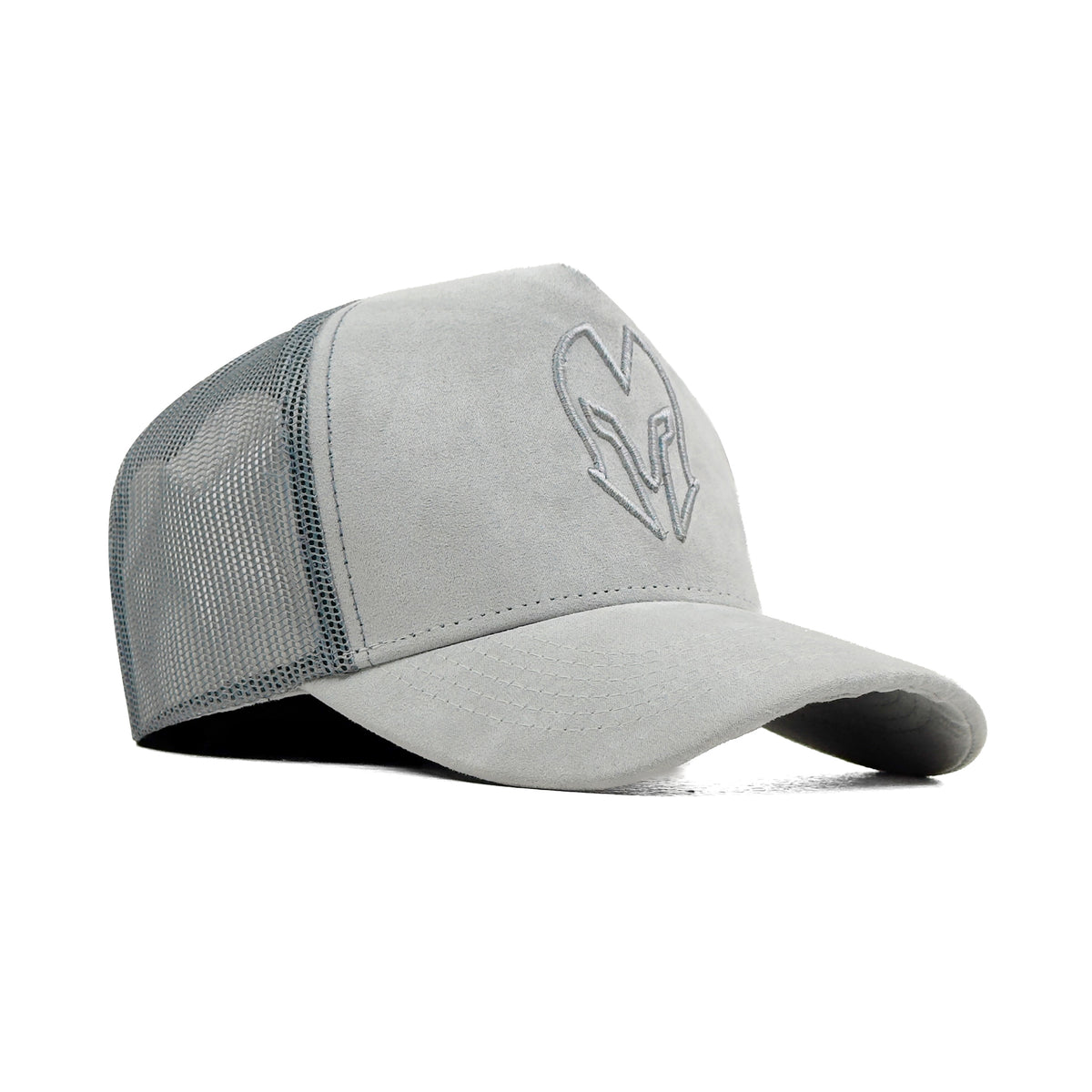 HEAD GEAR GLACIER GREY SUPER SUEDE TRUCKER CAP