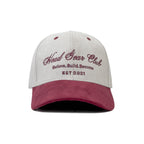 HEAD GEAR BELIEVE CLUB CAP - OFF-WHITE & BURGUNDY