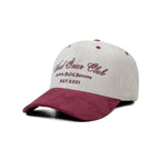 HEAD GEAR BELIEVE CLUB CAP - OFF-WHITE & BURGUNDY