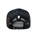 HEAD GEAR BLACK WITH ORANGE SANDWICH CORD TRUCKER CAP