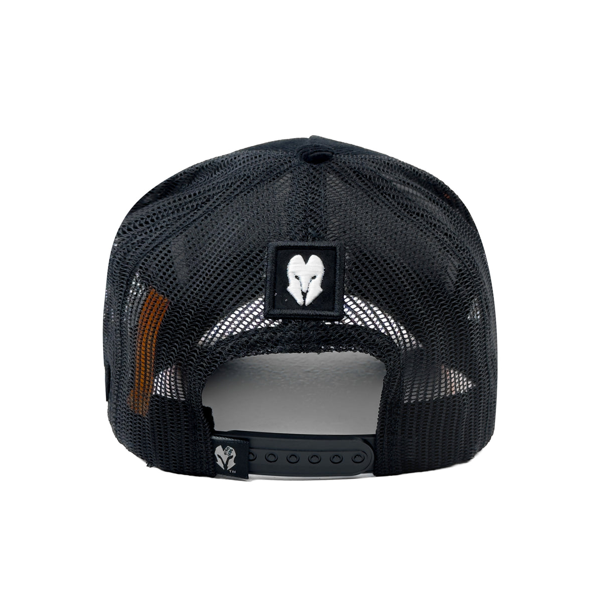 HEAD GEAR BLACK WITH ORANGE SANDWICH CORD TRUCKER CAP