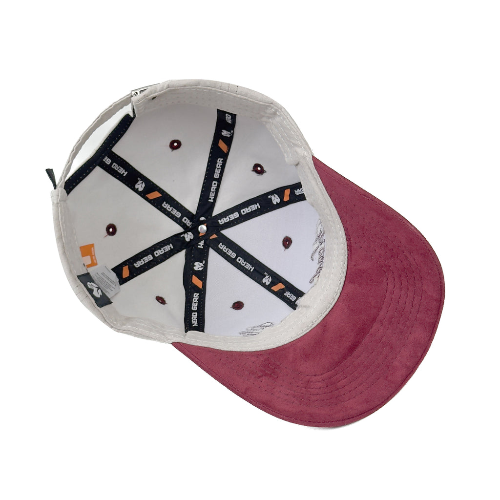 HEAD GEAR BELIEVE CLUB CAP - OFF-WHITE & BURGUNDY