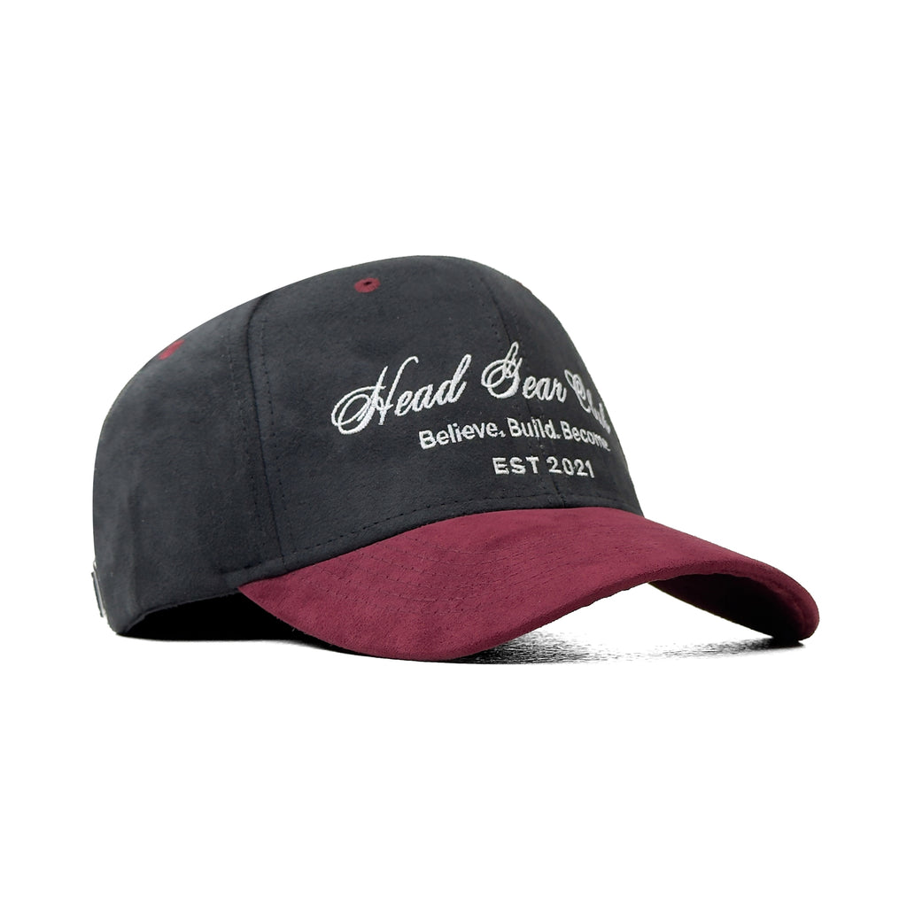 HEAD GEAR BELIEVE CLUB CAP - BLACK & BURGUNDY