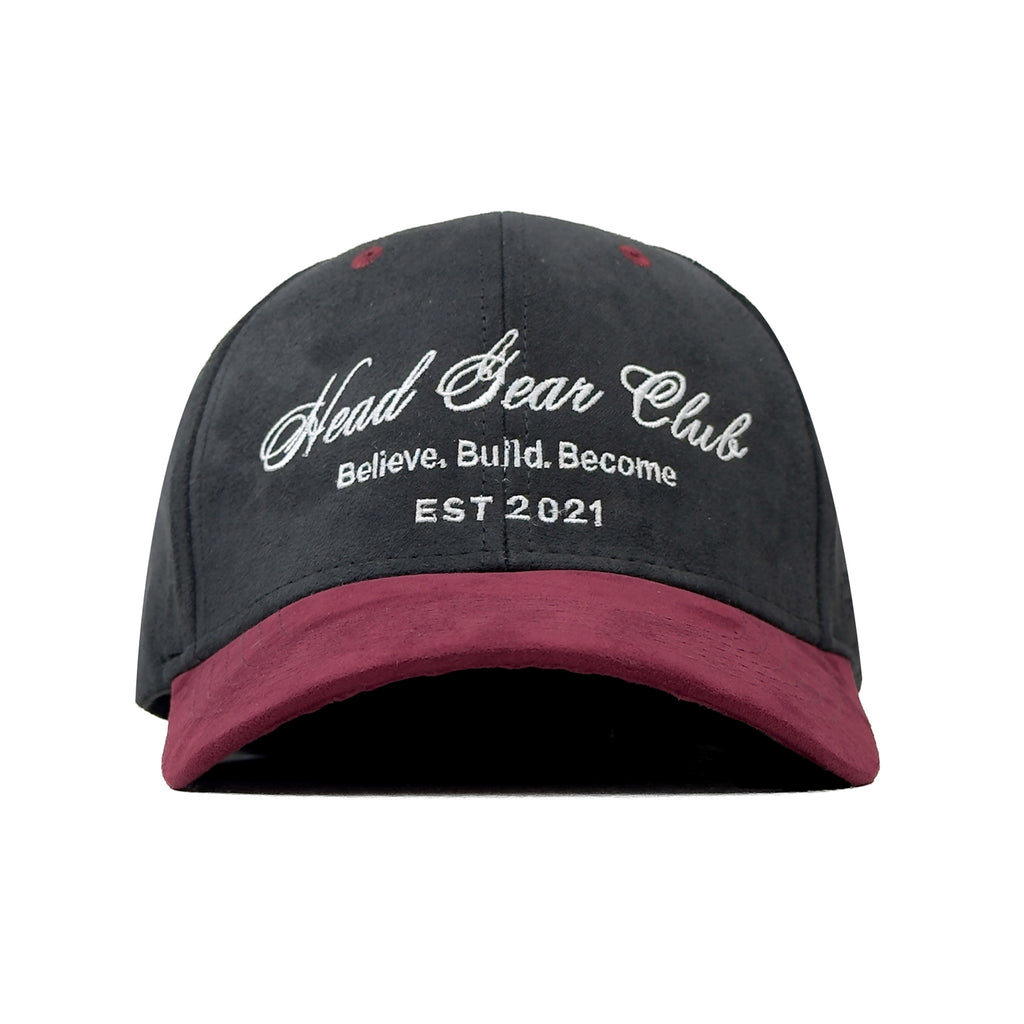 HEAD GEAR BELIEVE CLUB CAP - BLACK & BURGUNDY