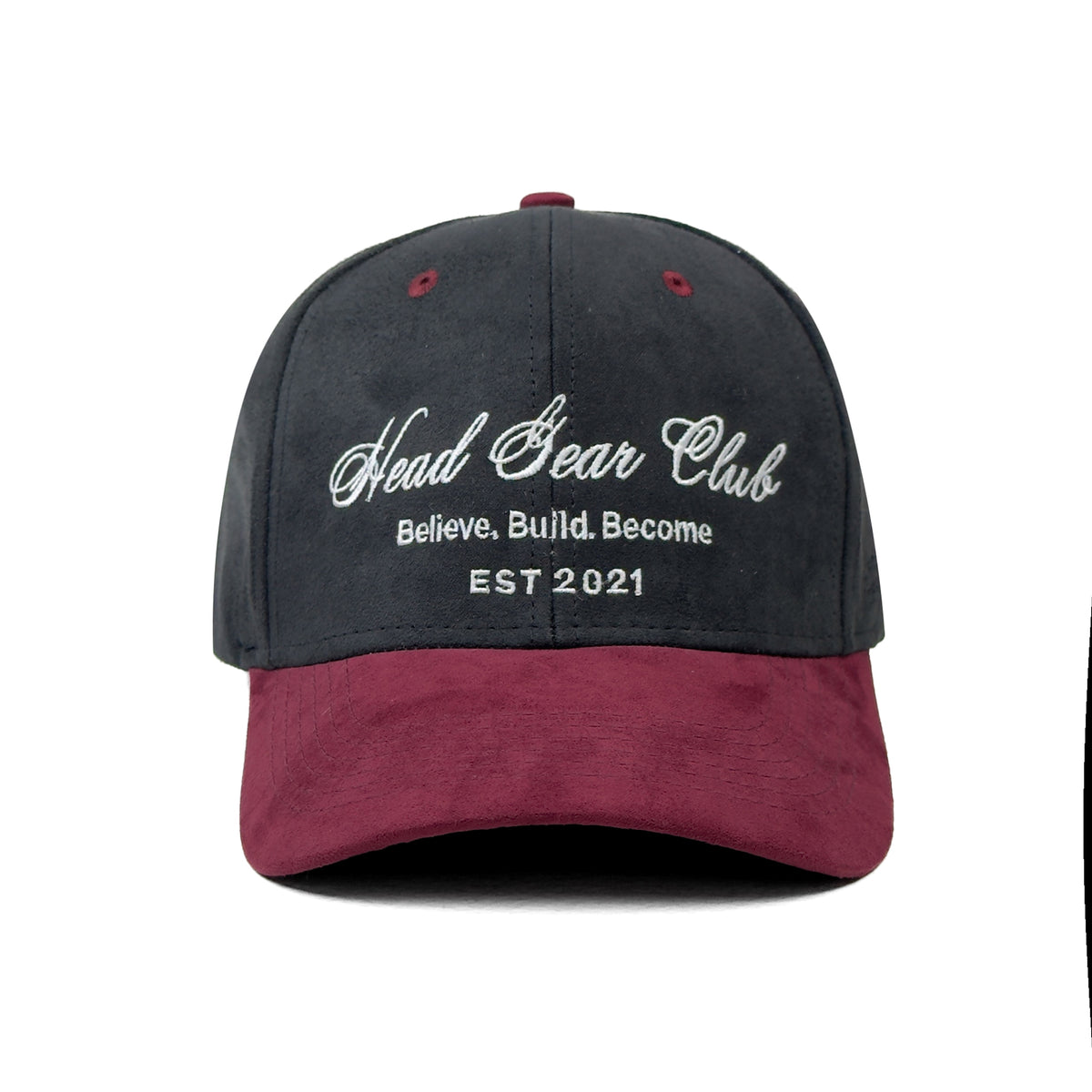 HEAD GEAR BELIEVE CLUB CAP - BLACK & BURGUNDY