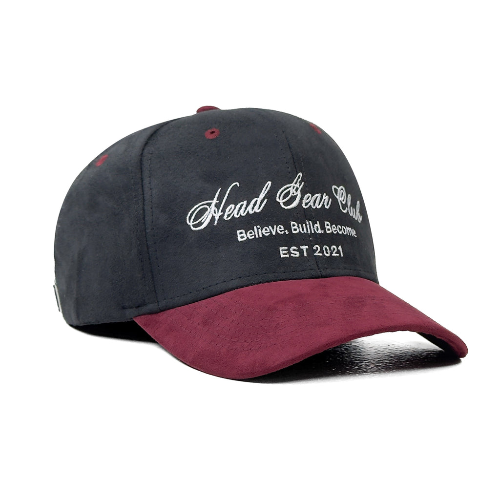 HEAD GEAR BELIEVE CLUB CAP - BLACK & BURGUNDY