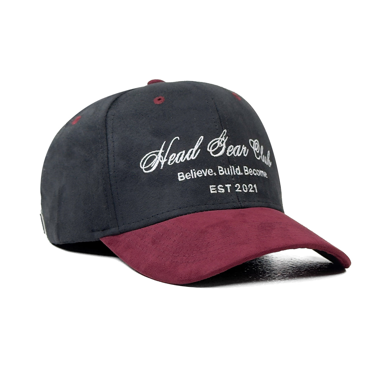 HEAD GEAR BELIEVE CLUB CAP - BLACK & BURGUNDY