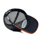 HEAD GEAR BLACK WITH ORANGE SANDWICH CORD TRUCKER CAP