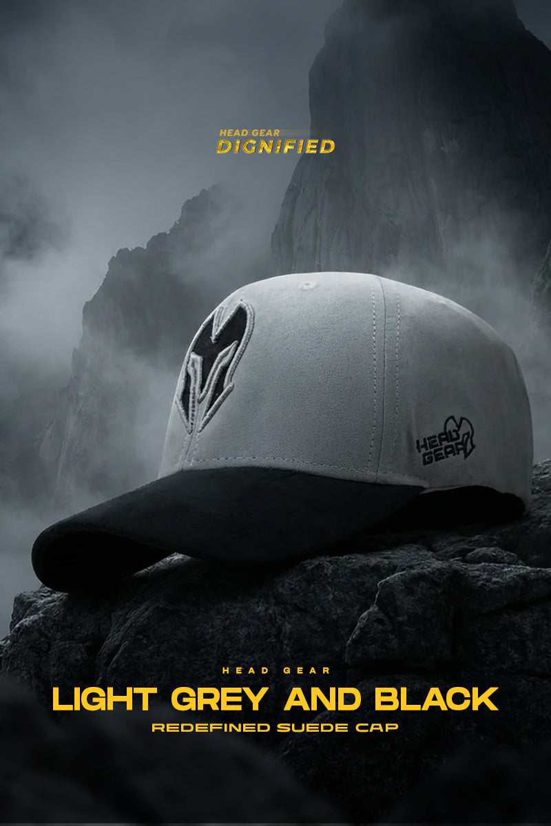 HEAD GEAR LIGHT GREY AND BLACK REDEFINED SUEDE CAP