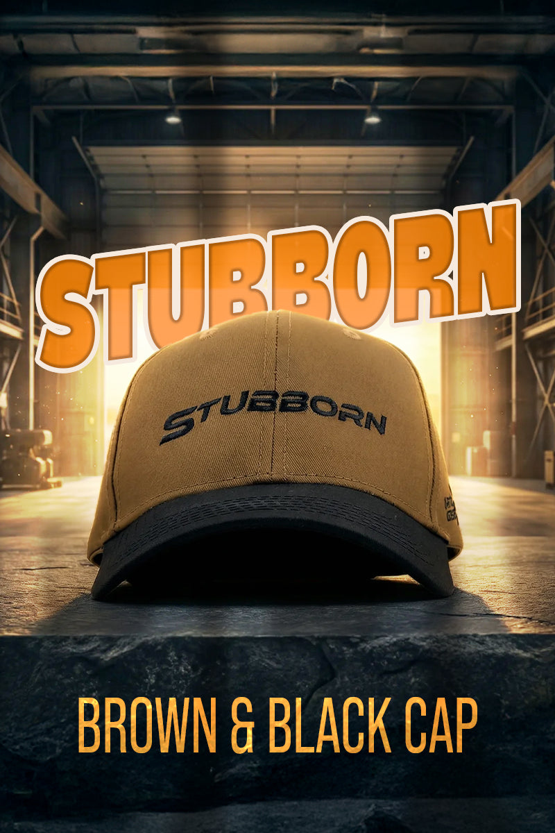 HEAD GEAR STUBBORN BROWN AND BLACK CAP