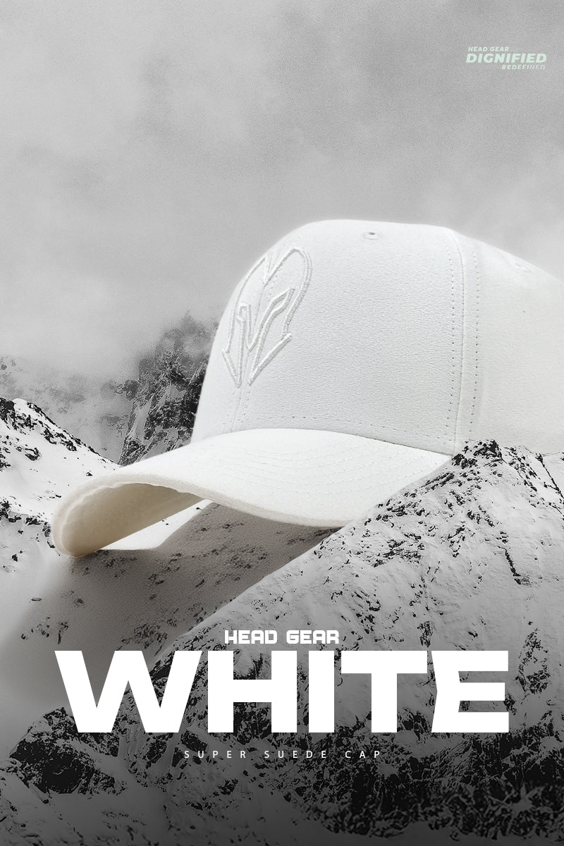 HEAD GEAR WHITE SUPER SUEDE CAP