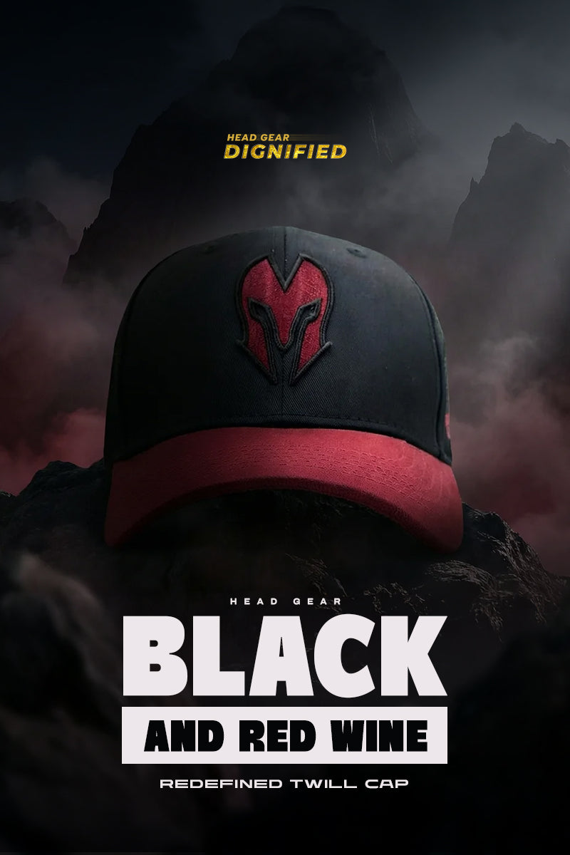 HEAD GEAR BLACK AND RED WINE REDEFINED TWILL CAP