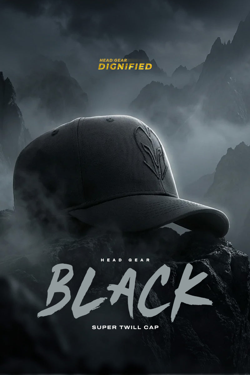 HEAD GEAR BLACK SUPER TWILL CAP