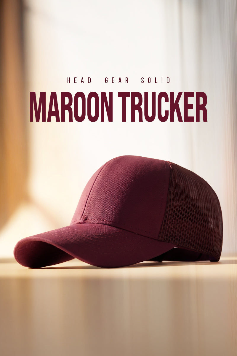 HEAD GEAR SOLID MAROON TRUCKER CAP