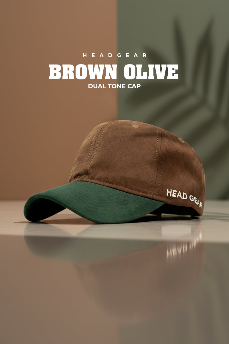 HEAD GEAR BROWN OLIVE DUAL TONE CAP