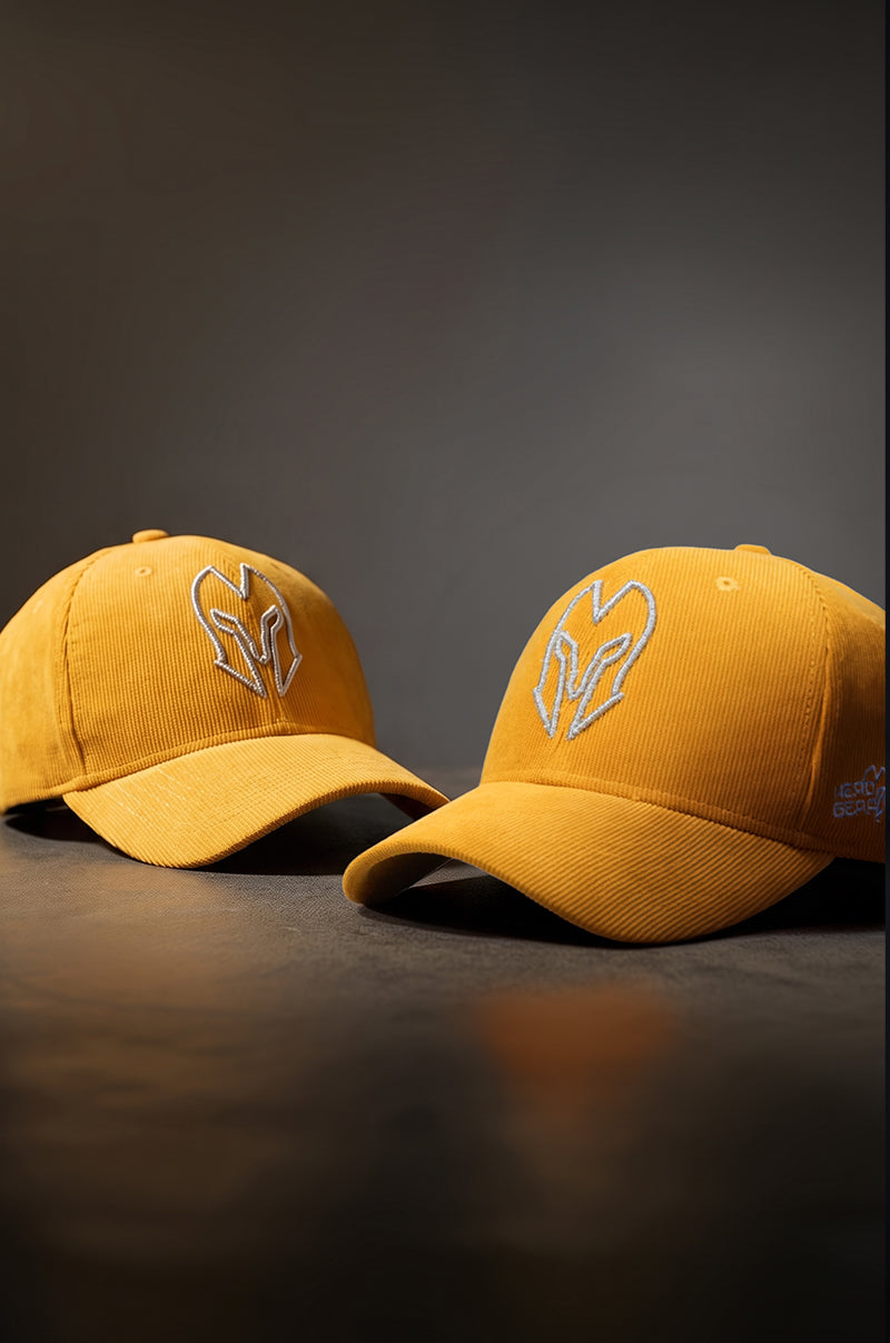 HEAD GEAR SILVER YELLOW SUEDE CORD LIMITED EDITION CAP