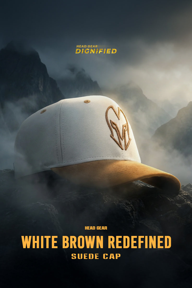 HEAD GEAR WHITE BROWN REDEFINED SUEDE CAP