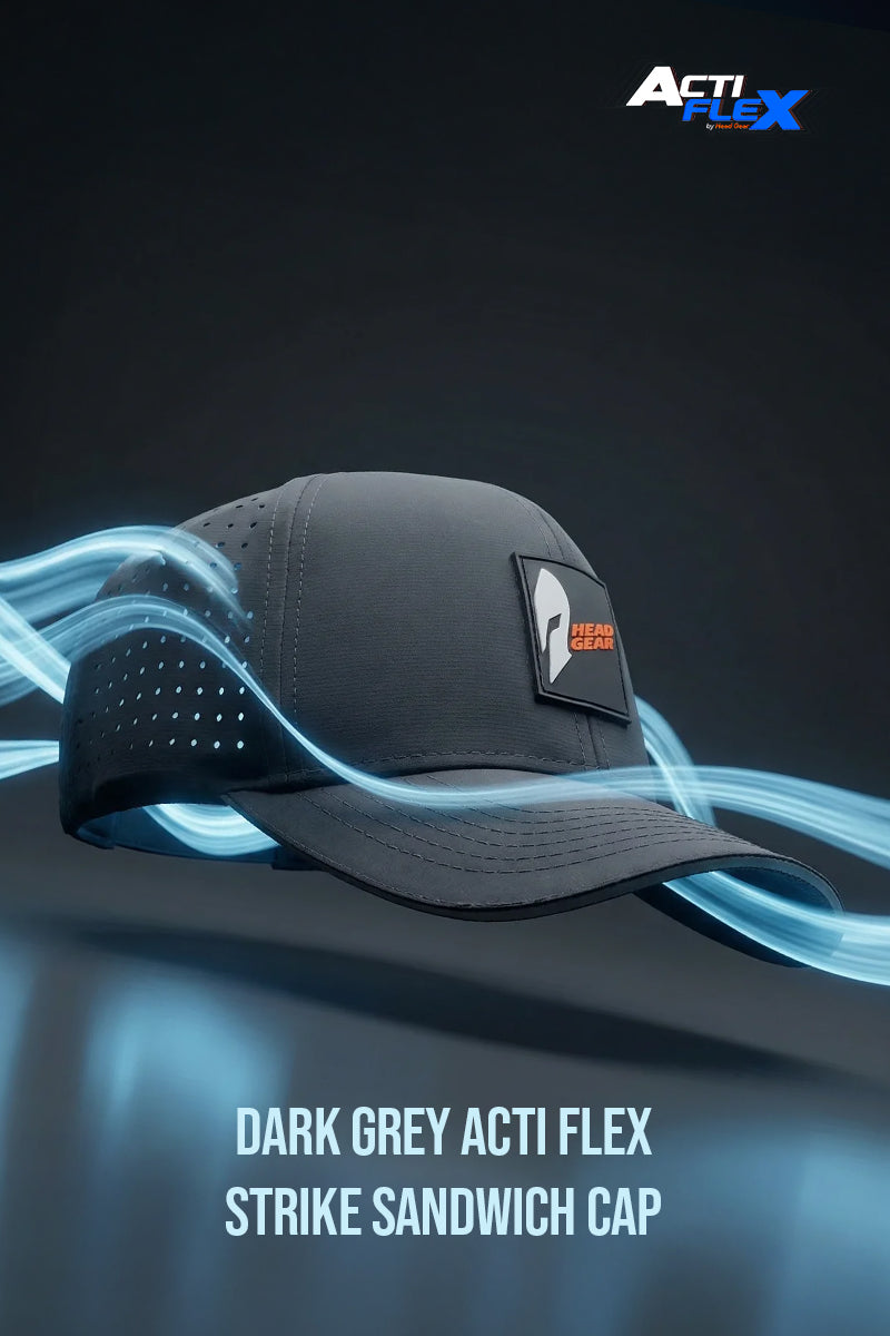 HEAD GEAR DARK GREY ACTI FLEX STRIKE SANDWICH CAP