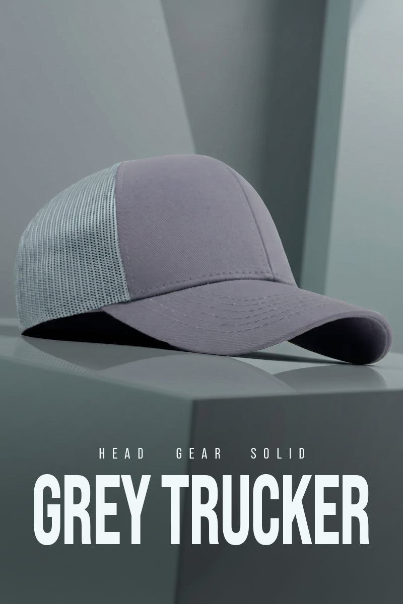 HEAD GEAR SOLID GREY TRUCKER CAP