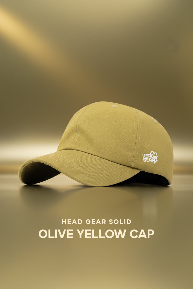 HEAD GEAR SOLID OLIVE YELLOW CAP