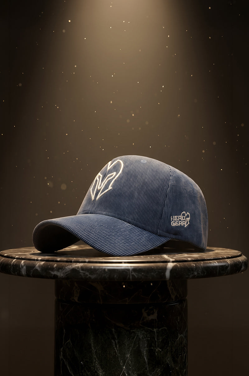 HEAD GEAR SILVER BLUE SUEDE CORD LIMITED EDITION CAP