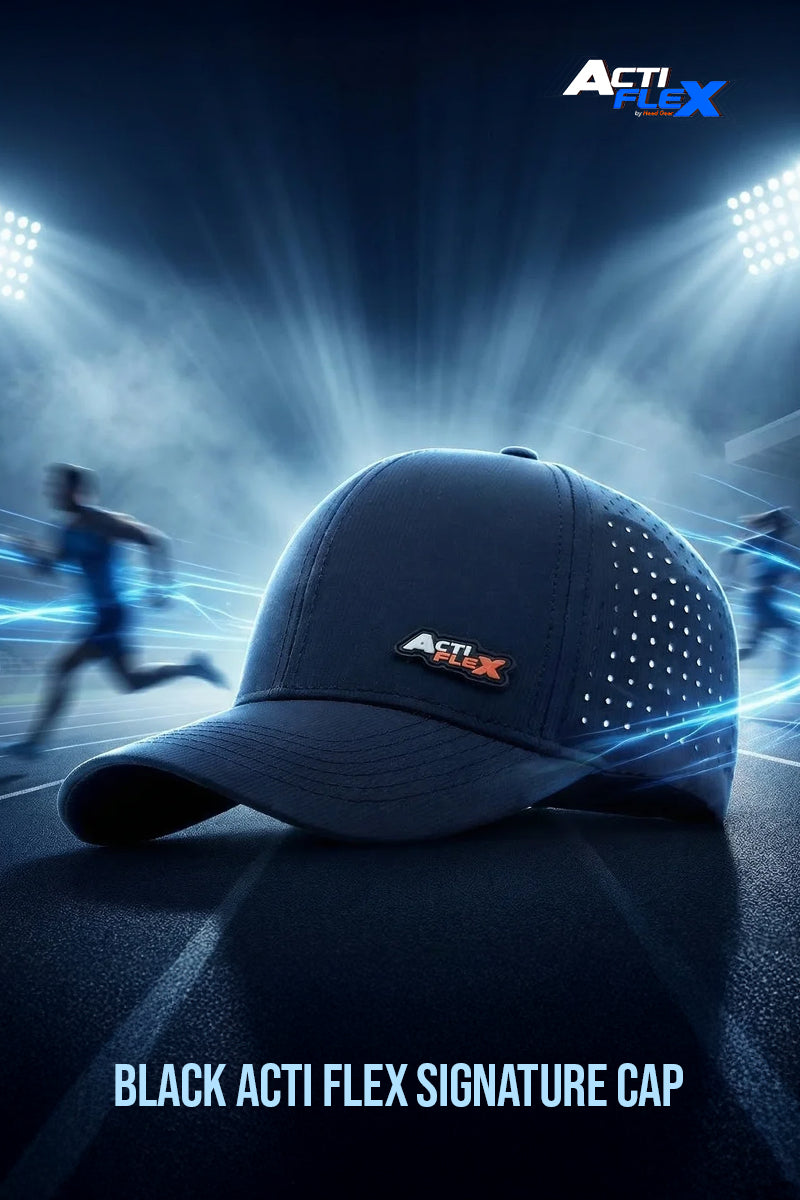 HEAD GEAR BLACK ACTI FLEX SIGNATURE CAP
