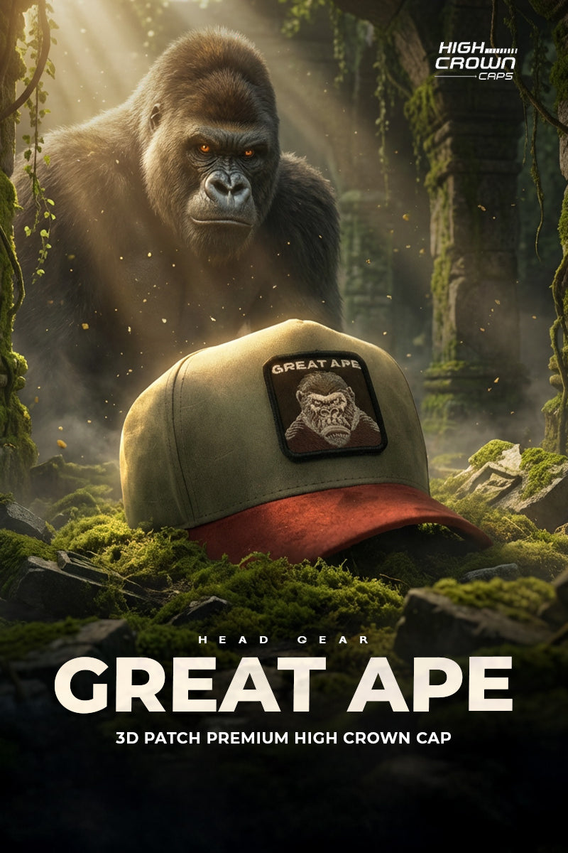 HEAD GEAR GREAT APE 3D PATCH PREMIUM HIGH CROWN CAP