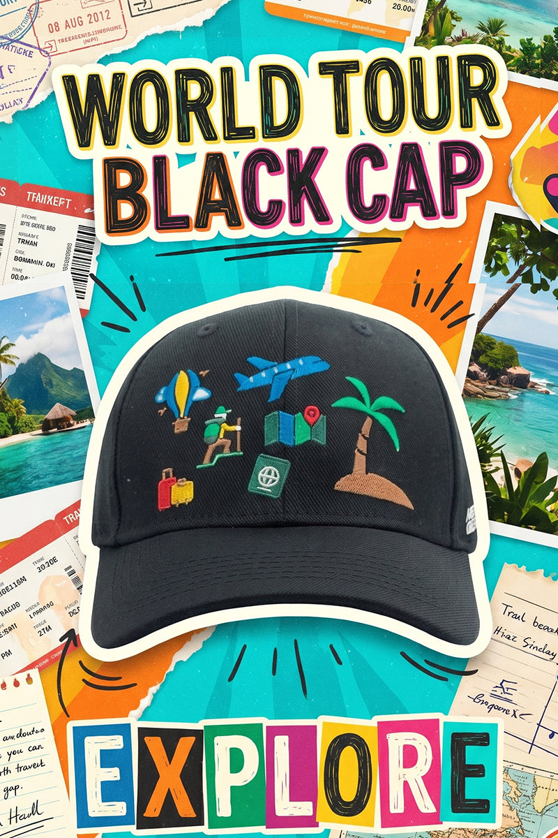 HEAD GEAR WORLD TOUR BLACK CAP
