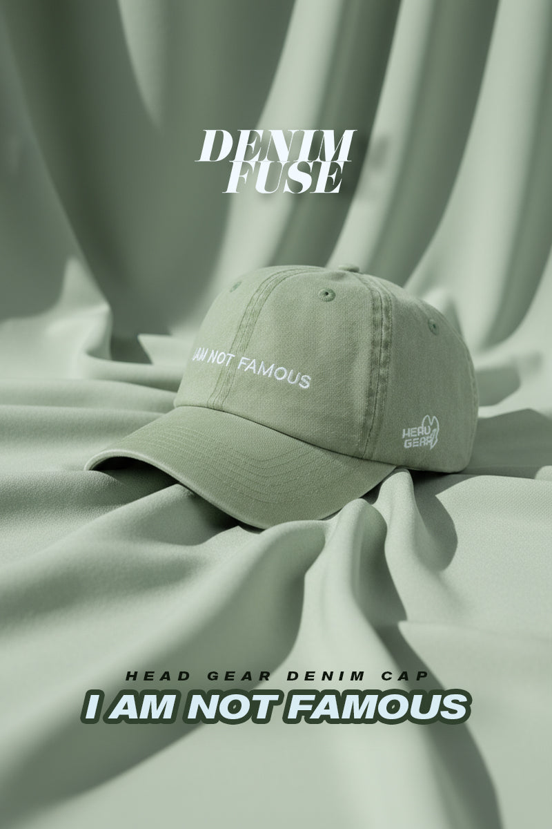 HEAD GEAR I AM NOT FAMOUS DENIM CAP