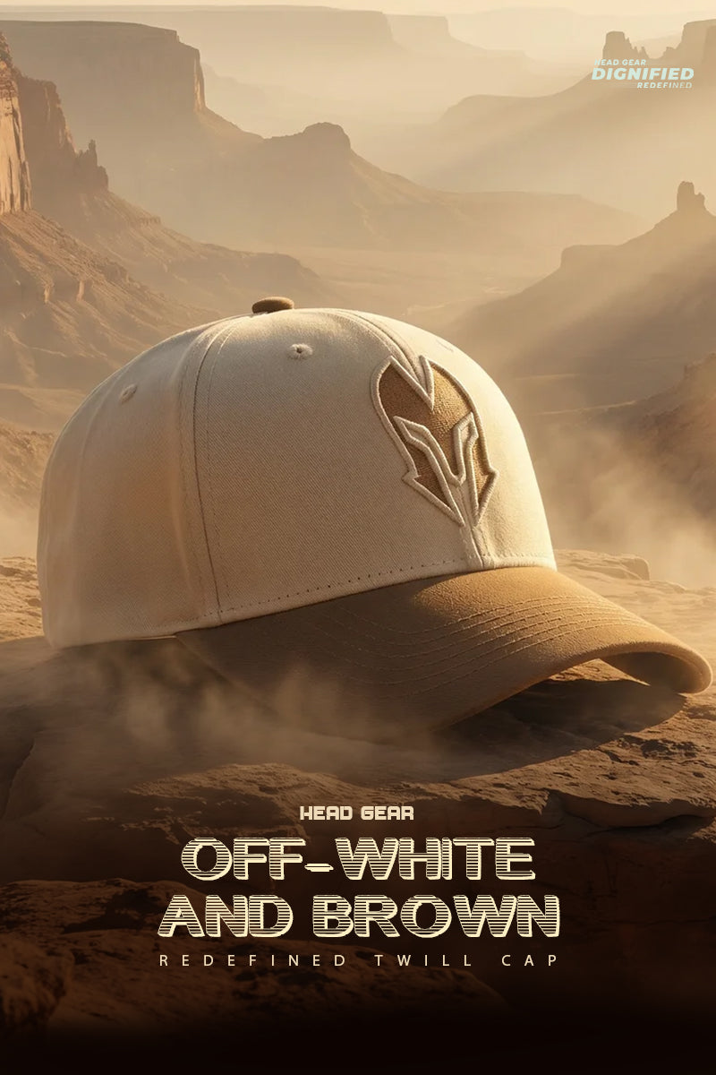 HEAD GEAR OFF-WHITE AND BROWN REDEFINED TWILL CAP